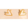 Mini Mother of Pearl Heart Stud Earrings, Gold - Earrings - 3 - thumbnail