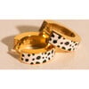 Leopard Chunky Huggie Hoop Earrings, Gold - Charms - 1 - thumbnail
