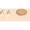 Mini Mother of Pearl Heart Stud Earrings, Silver - Earrings - 3 - thumbnail