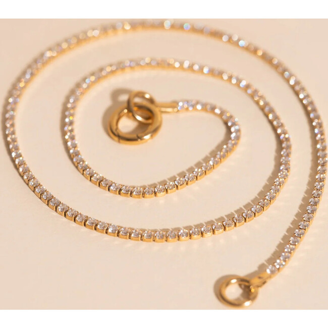 Micro Tennis Necklace, Gold - Charms - 4