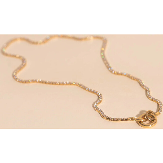 Micro Tennis Necklace, Gold - Charms - 5