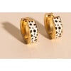 Leopard Chunky Huggie Hoop Earrings, Gold - Charms - 3 - thumbnail