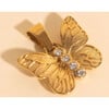 Butterfly Crystal Necklace Charm, Gold - Charms - 1 - thumbnail