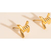 Barbed Wire Stud Earrings, Gold - Charms - 3