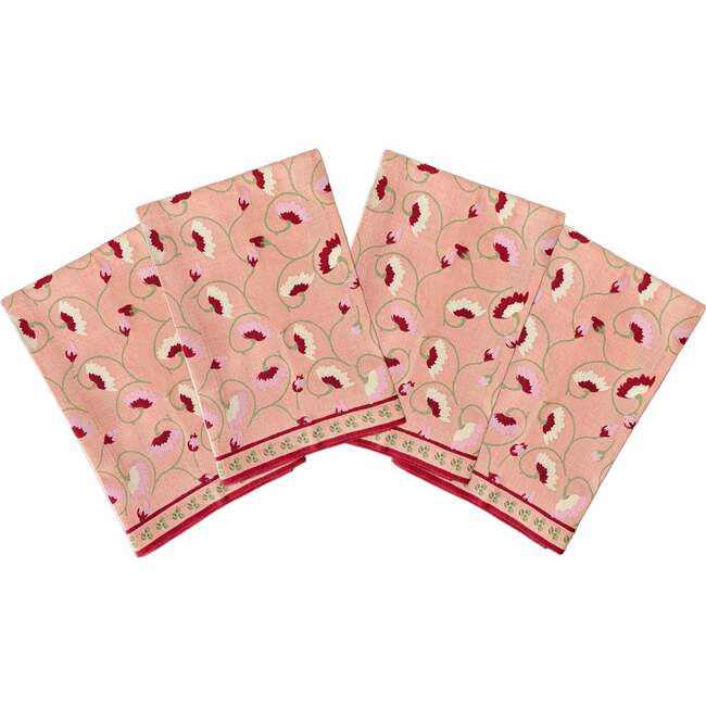 Set of 4 La Leccia Dinner Napkins in Dark Pink