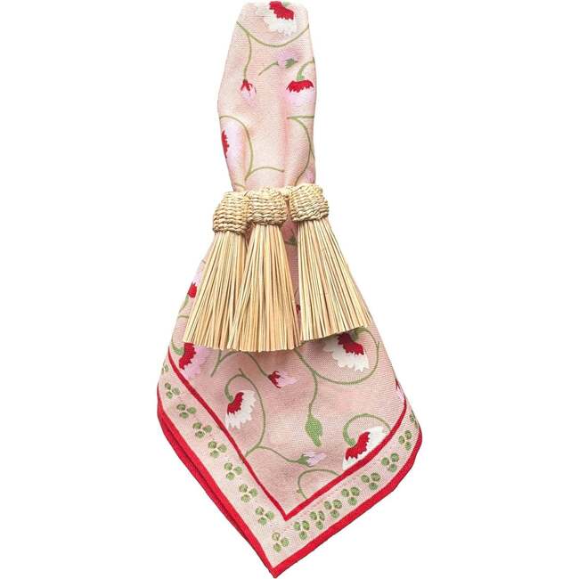 Set of 4 Iraca Tassel Napkin Rings