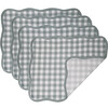 Set of 4 Giardino Reversible Scalloped Placemats (Green/Grey) - Tableware - 1 - thumbnail