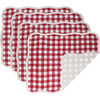 Set of 4 Giardino Reversible Scalloped Placemats (Red/Pink) - Tableware - 1 - thumbnail