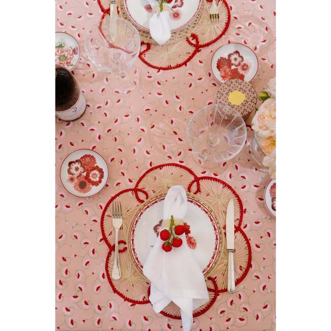 La Leccia Tablecloth in Dark Pink
