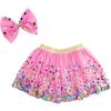 Sweet Wink x Maisonette Raspberry Confetti Tutu & Bow Set, Raspberry - Tutus - 1 - thumbnail