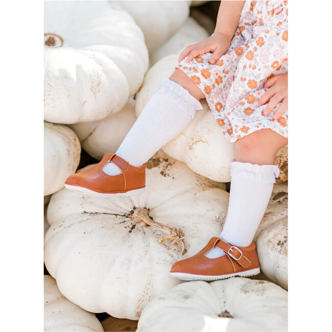 Gemma Leather T-Strap Mary Jane (Baby), Cognac