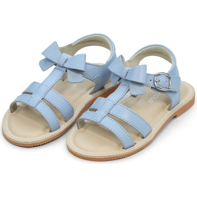 Janie T-Strap Bow Sandal, Bluebell Blue