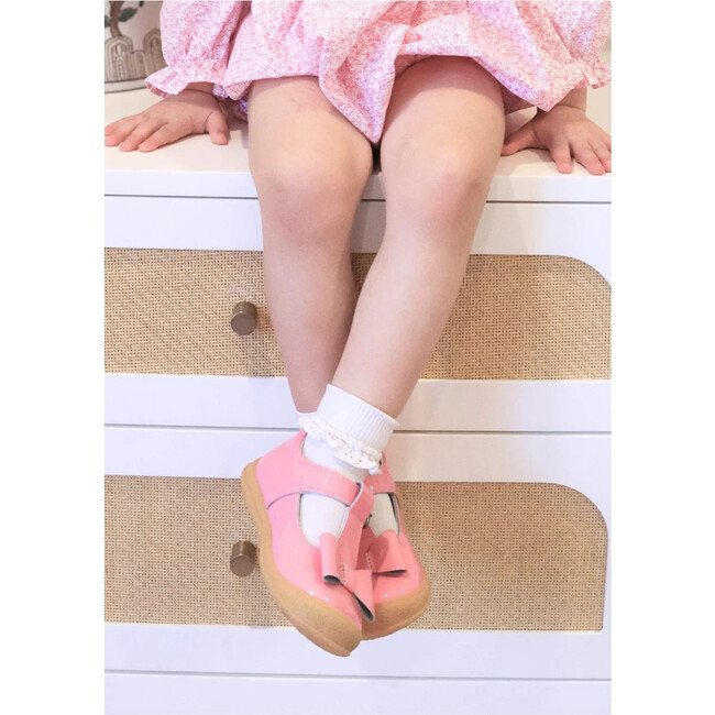 Emma Bow T-Strap Mary Jane, Patent Malibu Pink