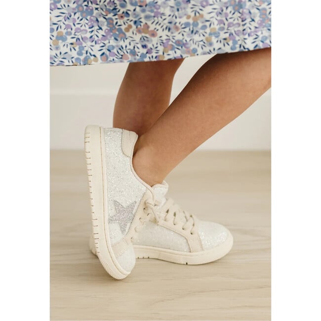 Kinley Star Glitter Sneaker, White