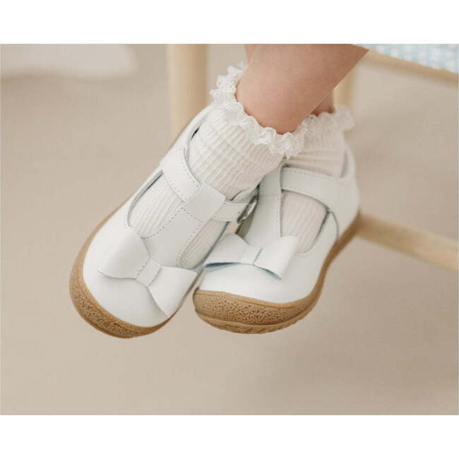 Emma Classic Bow T-Strap Mary Jane, White