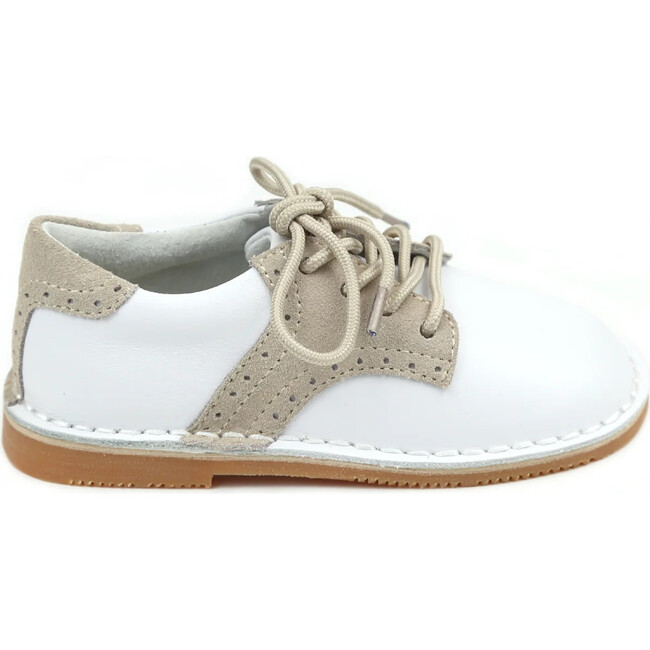 Rowan Classic Saddle Shoe, White/Sand - Lace-Ups - 3