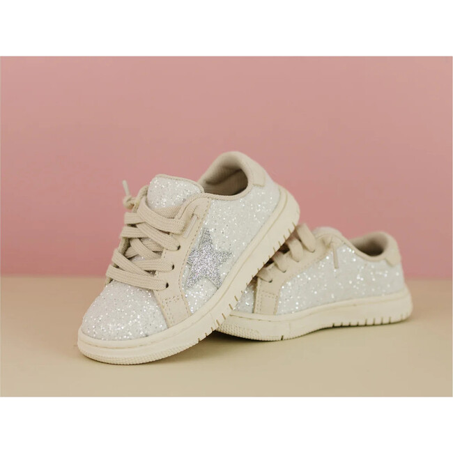 Kinley Star Glitter Sneaker, White - Sneakers - 3