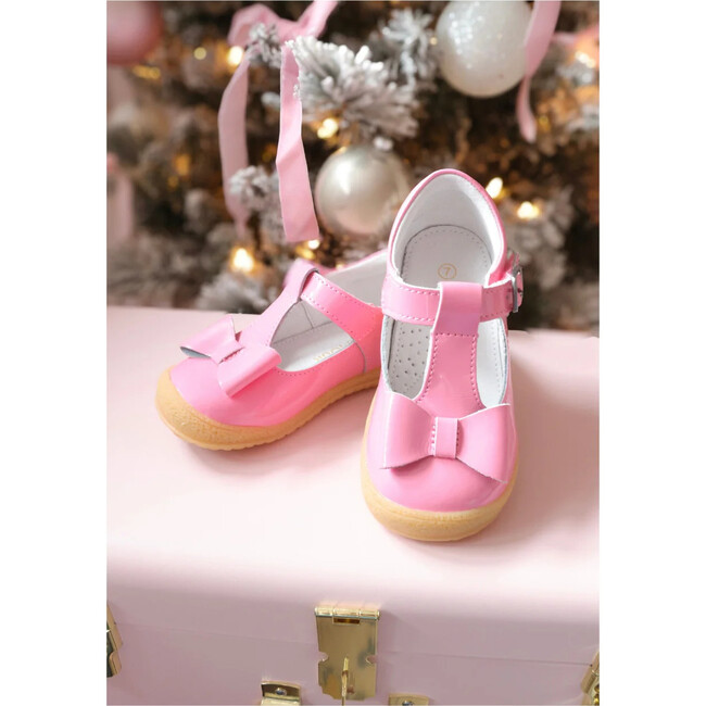 Emma Bow T-Strap Mary Jane, Patent Malibu Pink - Mary Janes - 4