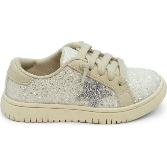 Kinley Star Glitter Sneaker, White - Sneakers - 4