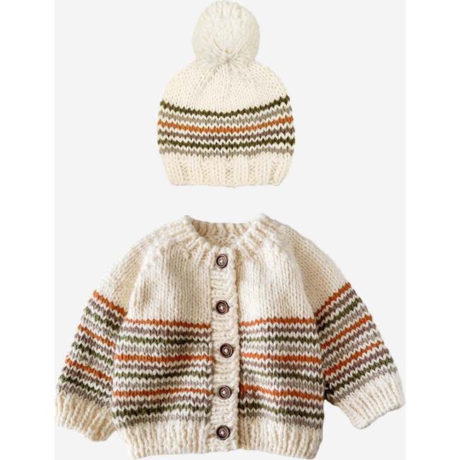 Woodland Stripe Cardigan and Hat Set