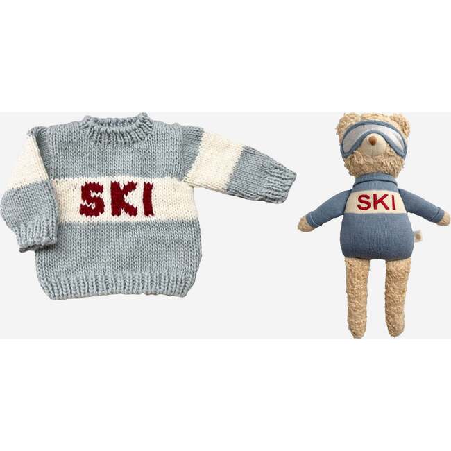 Ski Sweater, Bowie Grey and Ski Bear Plush Set