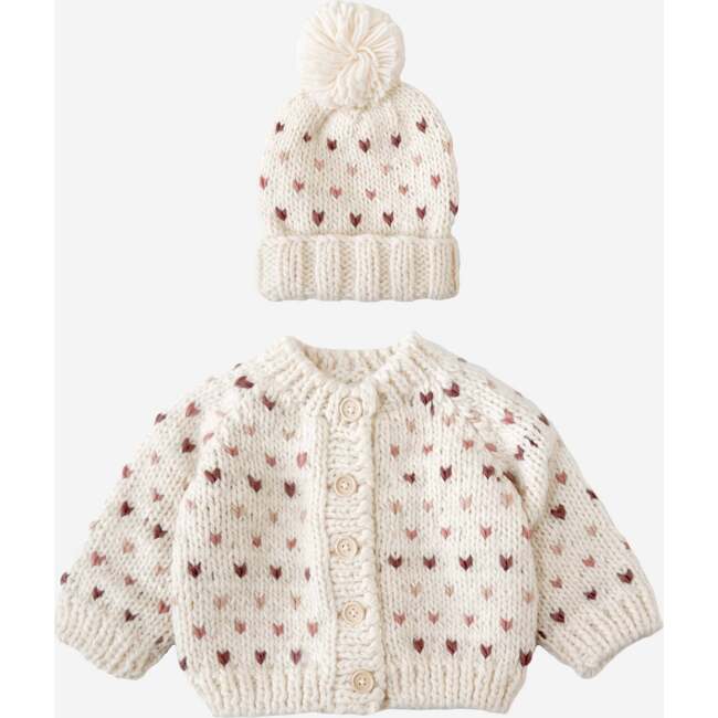 Sawyer Cardigan and Hat Set, Mauve