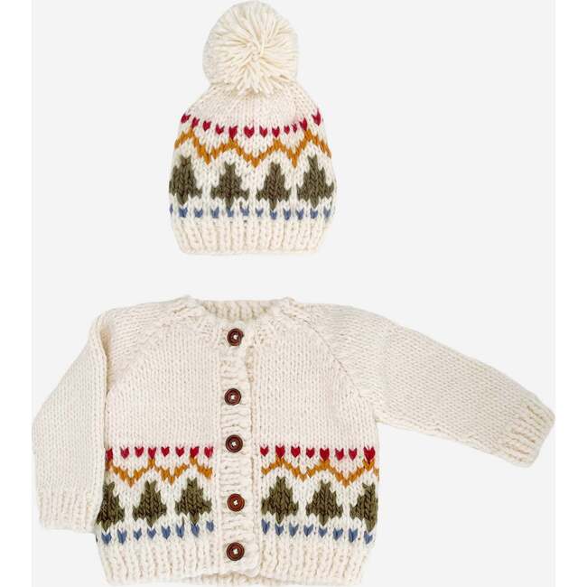 Tree Fair Isle Cardigan and Hat Set