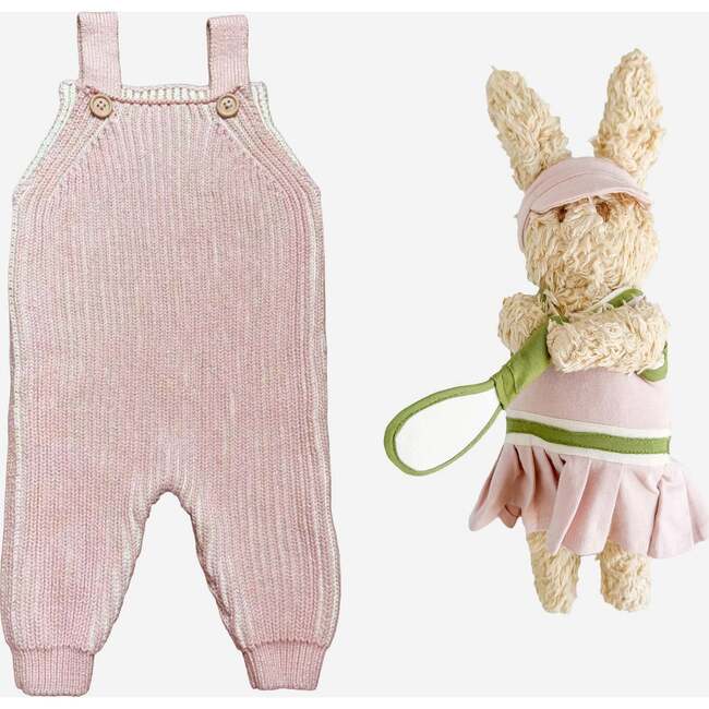 Cotton Brioche Overalls and Pickleball Plush Set, Blush