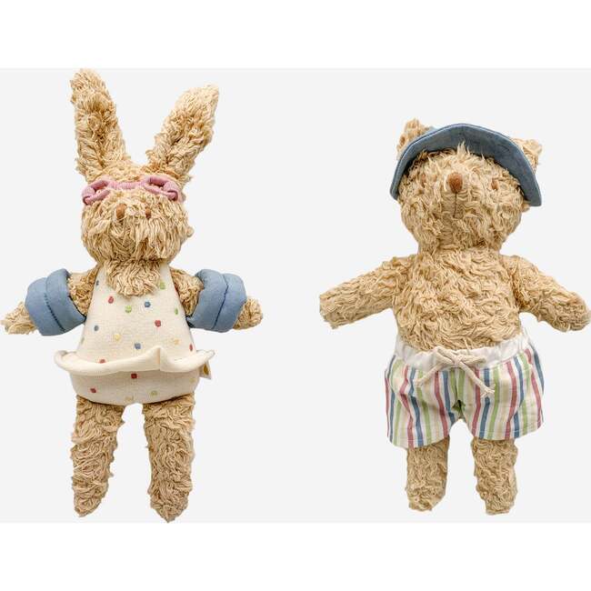 Coral Bunny and Eddie Bear Plush Set