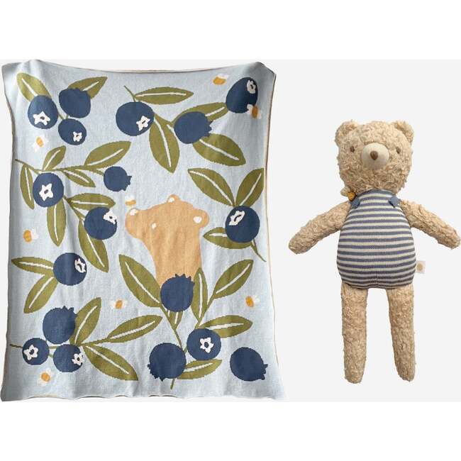 Blueberry Blanket and Henry Bear Bee Plush Set