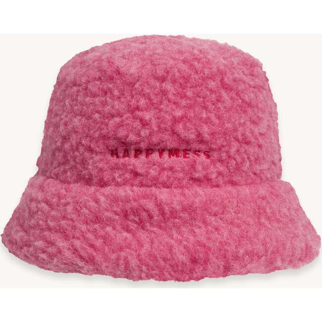 Adult Merino Wool Bucket Hat, Dusty Pink + Red