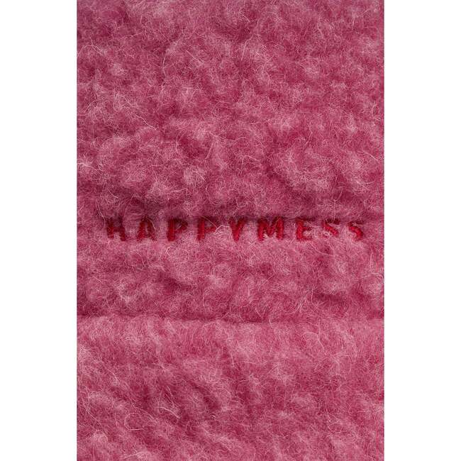 Adult Merino Wool Bucket Hat, Dusty Pink + Red