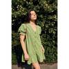 Women's Vichy Frilled Dress, Matcha Green - Dresses - 2