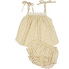 Crochet Daisy Set, Yellow Gingham - Mixed Apparel Set - 1 - thumbnail