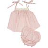 Crochet Daisy Set, Pink Gingham - Mixed Apparel Set - 1 - thumbnail