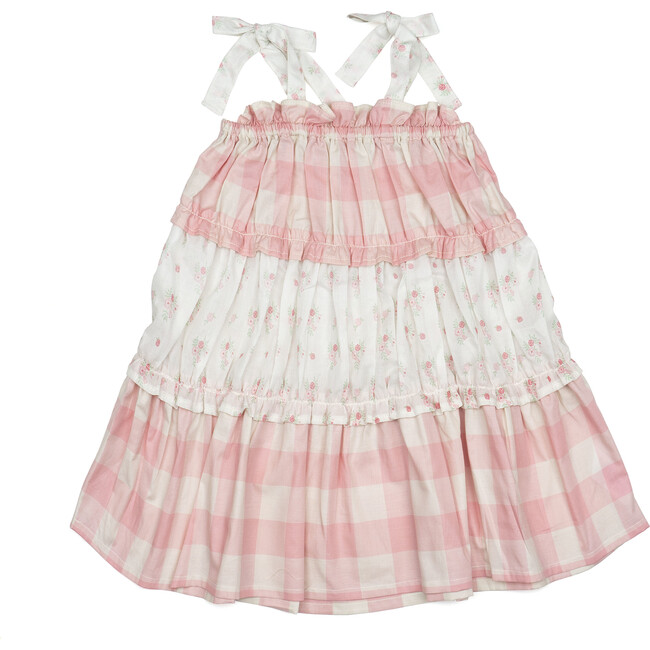 Amber Dress, Pink Gingham/Floral
