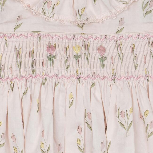 Smock Flutter Dress, Dancing Tulips