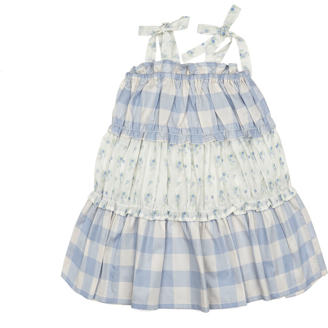 Amber Dress, Blue Gingham/Floral