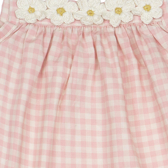 Crochet Daisy Set, Pink Gingham