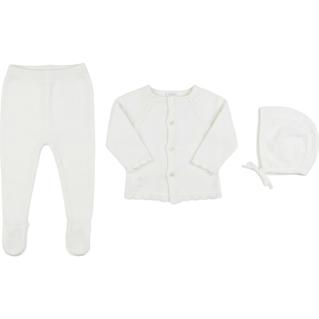 Diamond Knit Set White