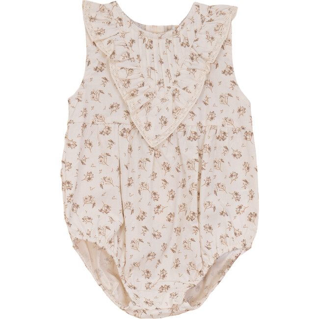 Printed V Shape Yoke Bubble Cocoa