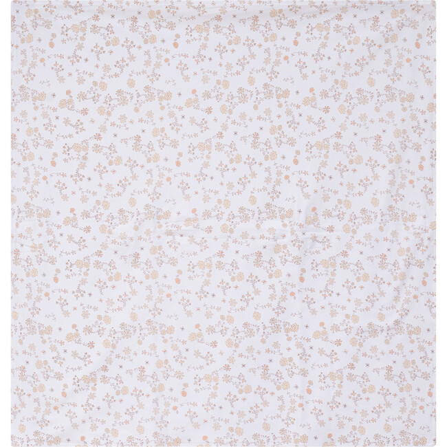 All Over Floral and Mushroom Print Blanket White/Pink