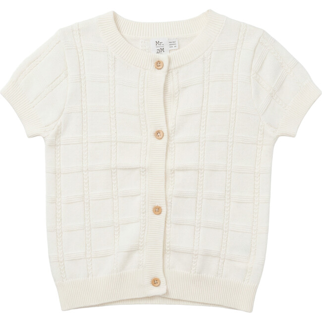 Checkered Knit Sweater Ivory