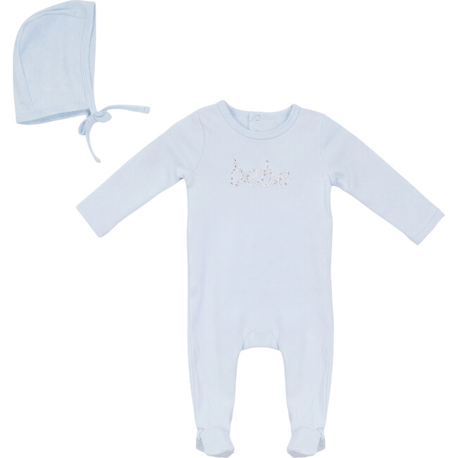 Embroidered Onesie Set Chalk Blue