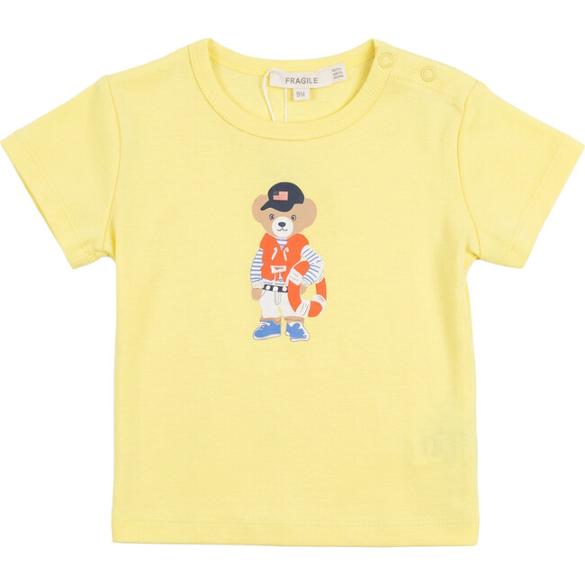 Bear Print Top Yellow