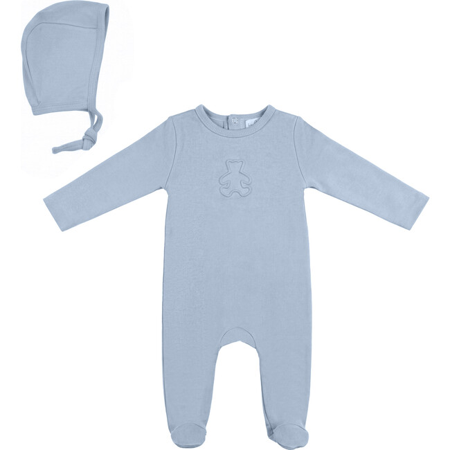Embossed Bear Onesie Blue