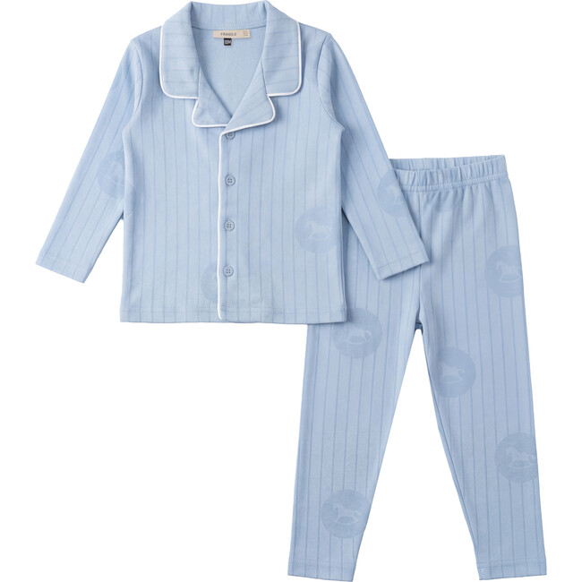 Pajamas With Lapel, Ice Blue