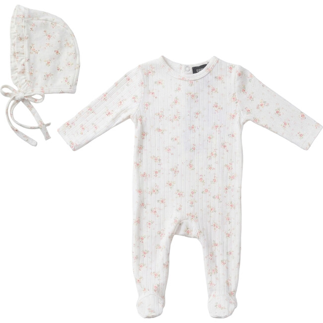 Floral Pointelle Onesie White