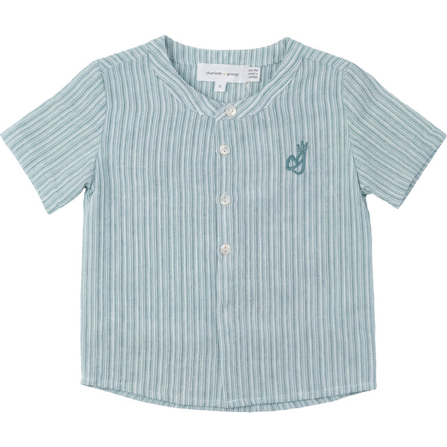 Striped Fabric Shirt Dusty Blue