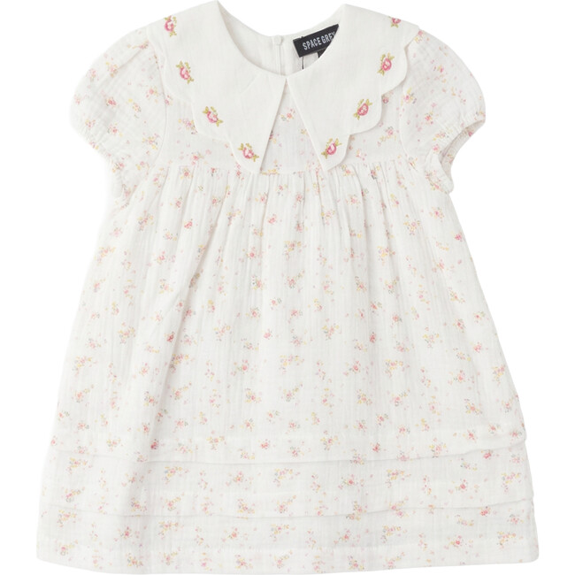 Floral Gauze Dress White